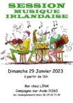 Session irish chez Lina, le 29 janvier à 16 h 00
