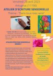 Atelier Ecriture sensorielle vendredi 28 avril 2023 à Antugnac