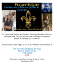 FRANCE SOLAIRE – Conférence à 16h à Quillan le 25/11/2023