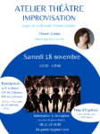 Atelier théâtre improvisation – Samedi 18 novembre