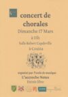 CONCERT de CHORALES Dimanche 17 Mars 2024 à 15h à COUIZA