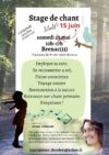 Stage de Chant avec Ariane à Brénac le 15 juin