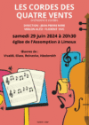 Concert de l&rsquo;ensemble « les Cordes des Quatre Vents » le samedi 29 juin à 20h30 à Limoux