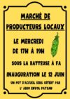 Marché de producteurs locaux à FA tous les mercredi de 17h à 19h