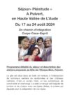 Séjour plénitude à Puivert du 17 au 24 août 2024