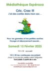 « J&rsquo;ai des contes dans mon sac » Médiathèque d&rsquo;Espéraza – Samedi 15 février