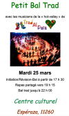 Bal trad + Initiation et repas partagé le mardi 25 mars à Espéraza
