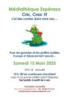 Matinée Contes Médiathèque Espéraza – Samedi 15 mars