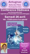 Conférence dédicace Décisive intuition 26 avril 2025 à Antugnac