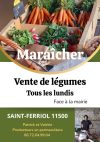 Vente de légumes tous les lundis à St Ferriol