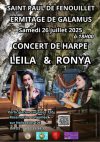 Harpistes Ronya et Leila ZitouniLe à l&rsquo;ermitage de Galamus à St Paul de Fenouillet – Le 26 juillet