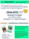 Les OXALATES qu&rsquo;en penser ? Goûter – Conférence interactive le 17 octobre à Antugnac