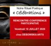 Rencontre avec Sabine Stourbe Présentation du Rituel Poétique « Célébrations » 10 juillet 2026 chez Debowska Arts Rennes les Bains